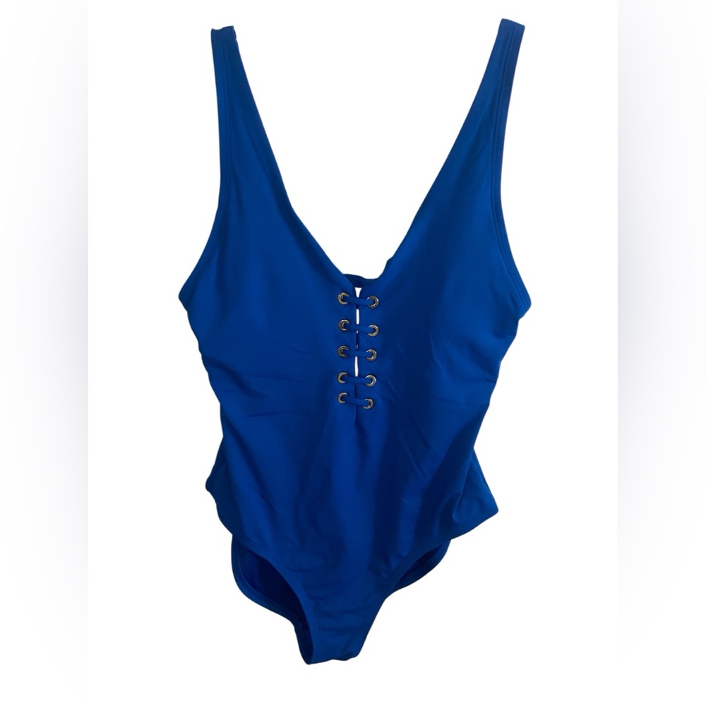 ❤️ Tahari Blue Bodysuit One Piece with Scoop Neckline